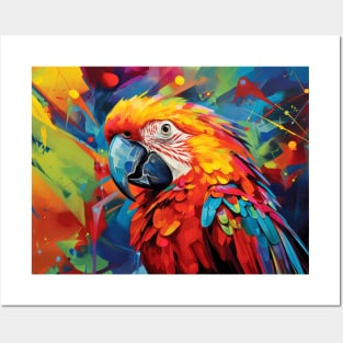 Parrot Animal Bird Portrait Colorful Painting Posters and Art